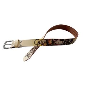 Ed Hardy LOVE KILLS SLOWLY Leather Belt size Small